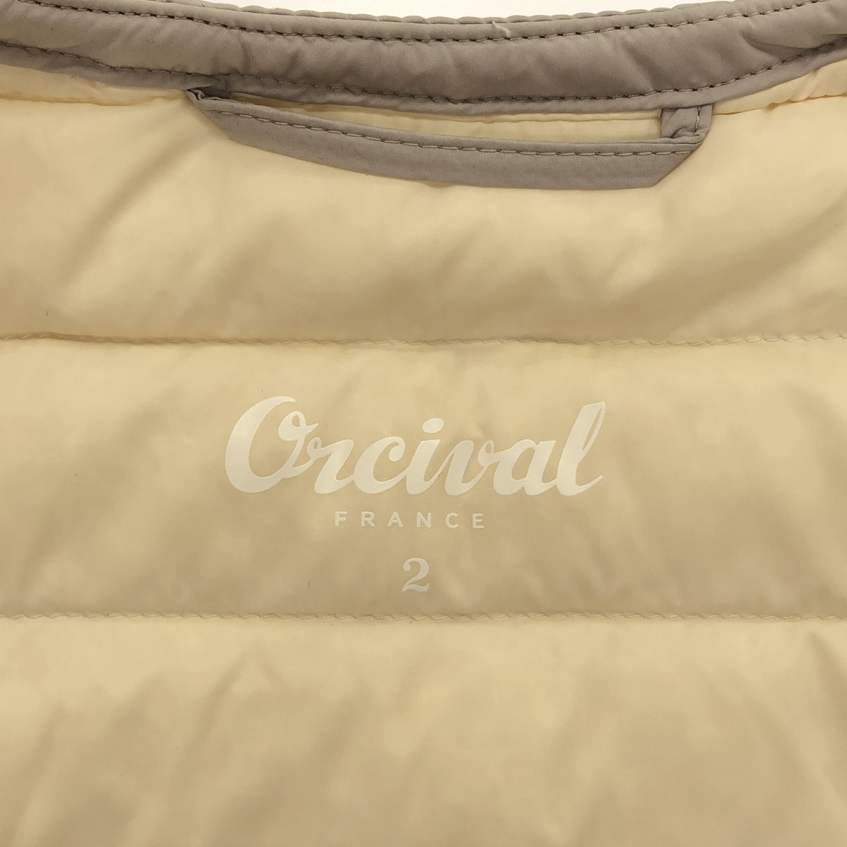 ORCIVAL オーチバル OR-A0405 DPL ライトベージュ ナイロン ロゴワッペン ライトダウンベスト ジャケット