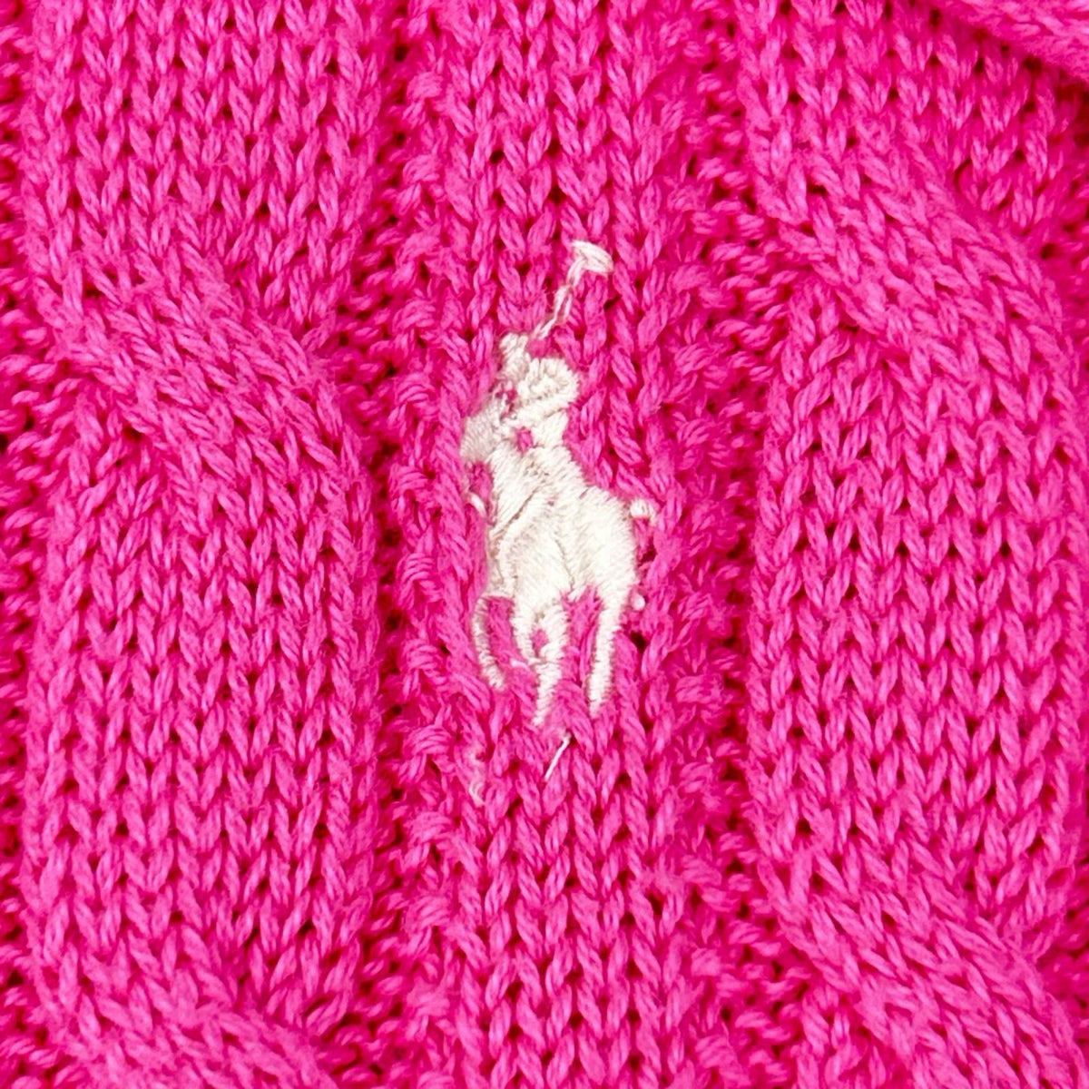 POLObyRalphLauren ポロラルフローレン ピンク ホワイトストライプ ケーブル編み ニットワンピース ワンピース
