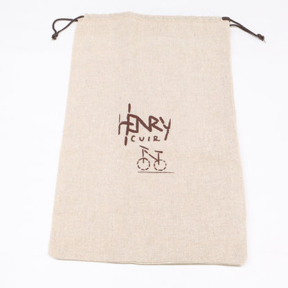 HENRY CUIR アンリークイール DOREMI CROSS 自転車刺繍 ラウンドジップ レザー 二つ折り財布 二つ折り財布（小銭入れあり）