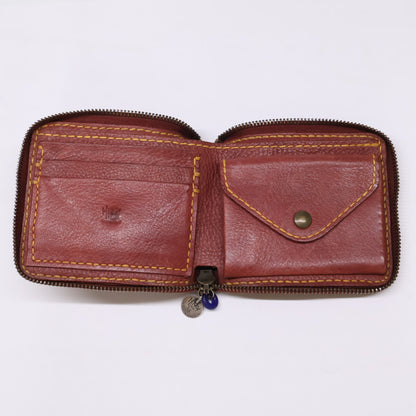 HENRY CUIR アンリークイール DOREMI CROSS 自転車刺繍 ラウンドジップ レザー 二つ折り財布 二つ折り財布（小銭入れあり）