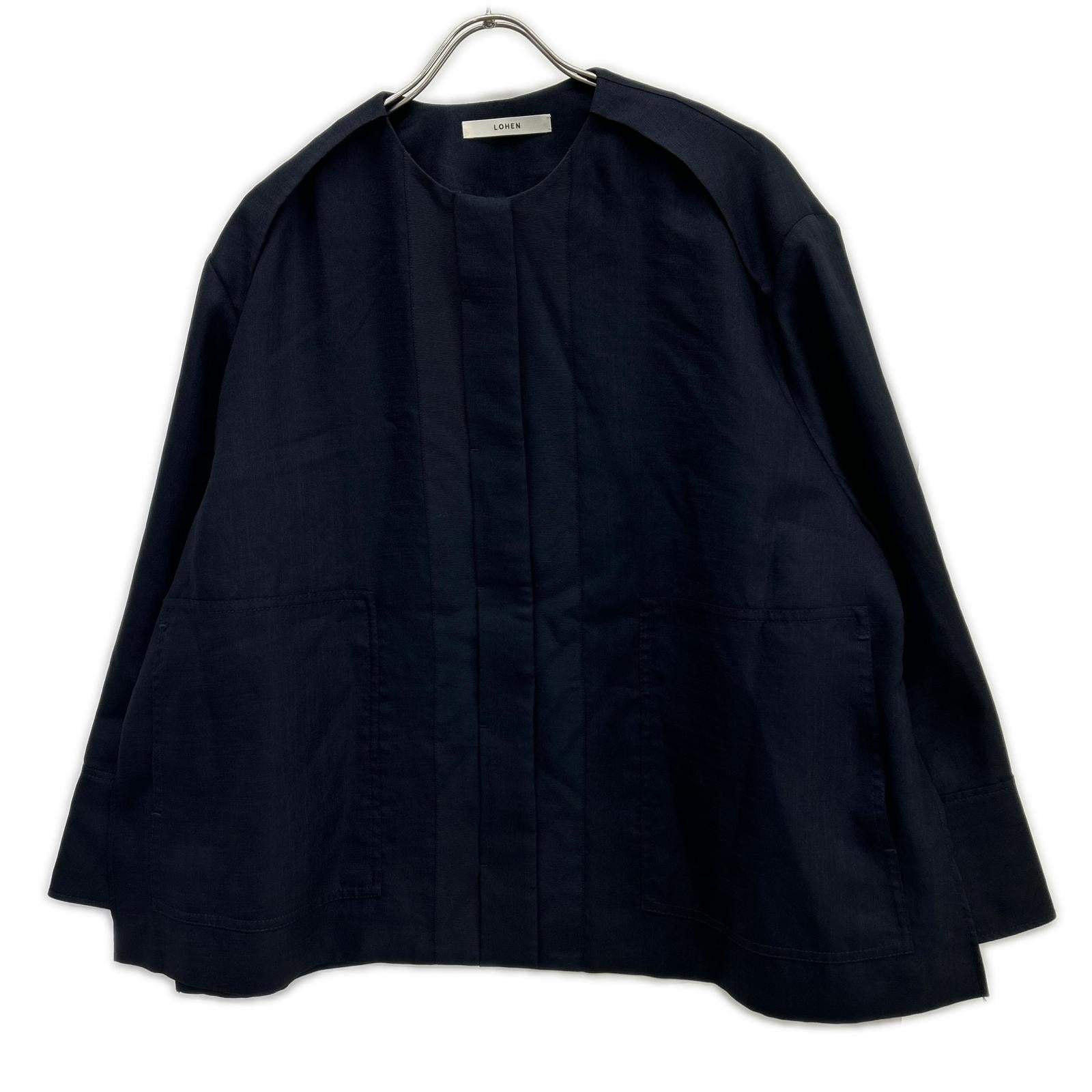 LOHEN ローヘン 22SS ネイビー No Collar Tent Silhouette Coat Jacket ジャケット