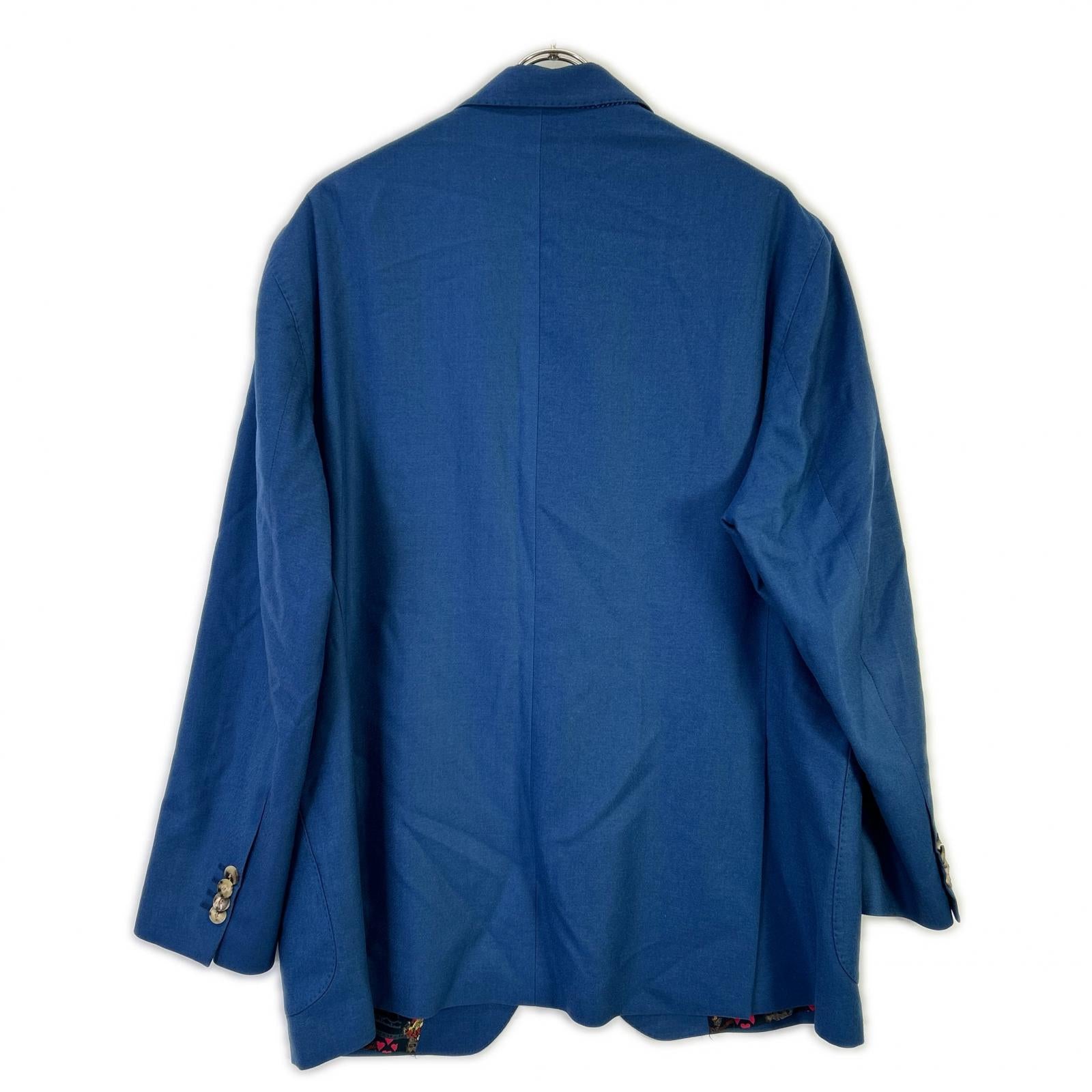 ETRO エトロ 181-1G108-1190 ブルー カシミヤ100 裏地総柄(シルク ETRO エトロ 181-1G108-1190 ブルー カシミヤ100 裏地総柄(シルク