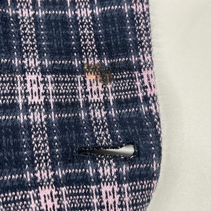 ETRO エトロ 241-MRCB0001-99TQE32 ピンク×ネイビー コットン混 裏地ペイズリー センターベント チェック柄 2Bブレザージャケット ジャケット