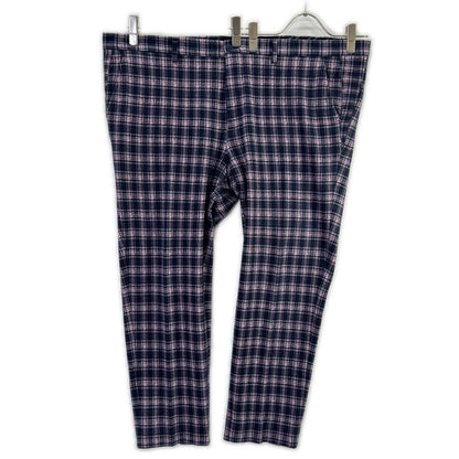 ETRO エトロ 241-MRCB0005-99TQE32 ピンク×ネイビー コットン混 センタープレス チェックテーパードスラックス ボトムス