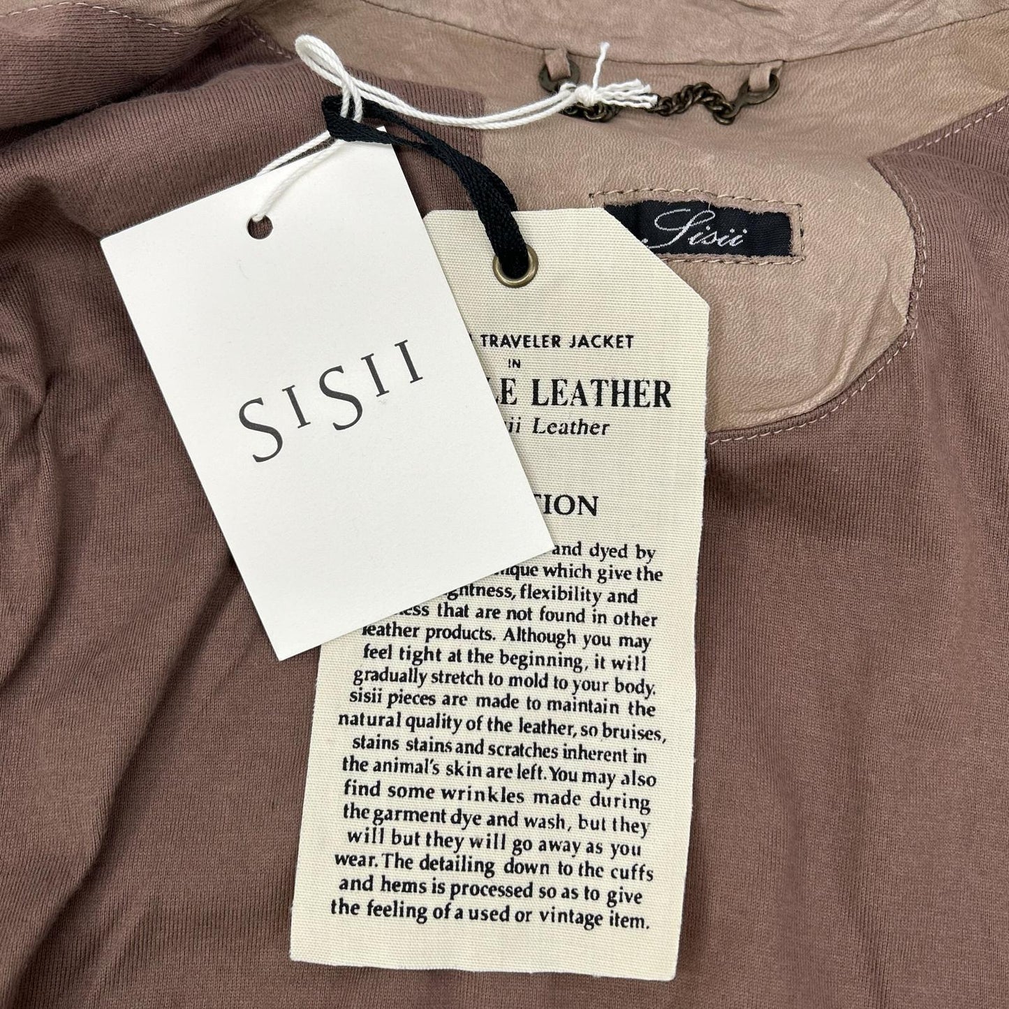 Sisii シシ ベージュ カウハイド ウォッシャブルレザー シングルライダースジャケット ジャケット