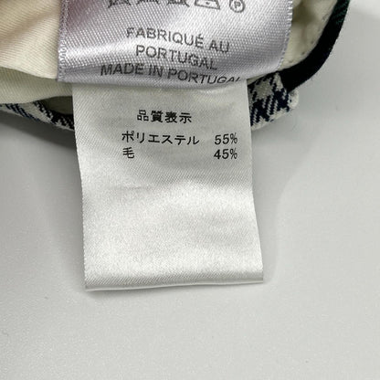 BERNARD ZINS ベルナールザンス グリーン×ホワイト チェック柄 FR40 ダブルタックパンツ ボトムス