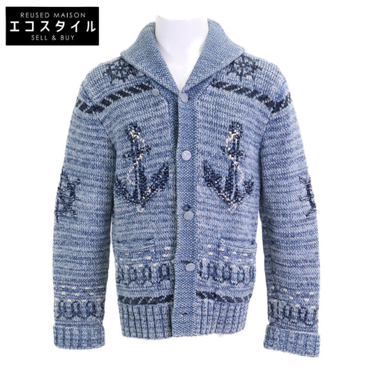RRL ダブルアールエル アンカーボタン 本藍染め ハンドニット ショールカラー カーディガン トップス