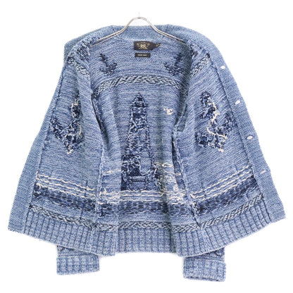 RRL ダブルアールエル アンカーボタン 本藍染め ハンドニット ショールカラー カーディガン トップス