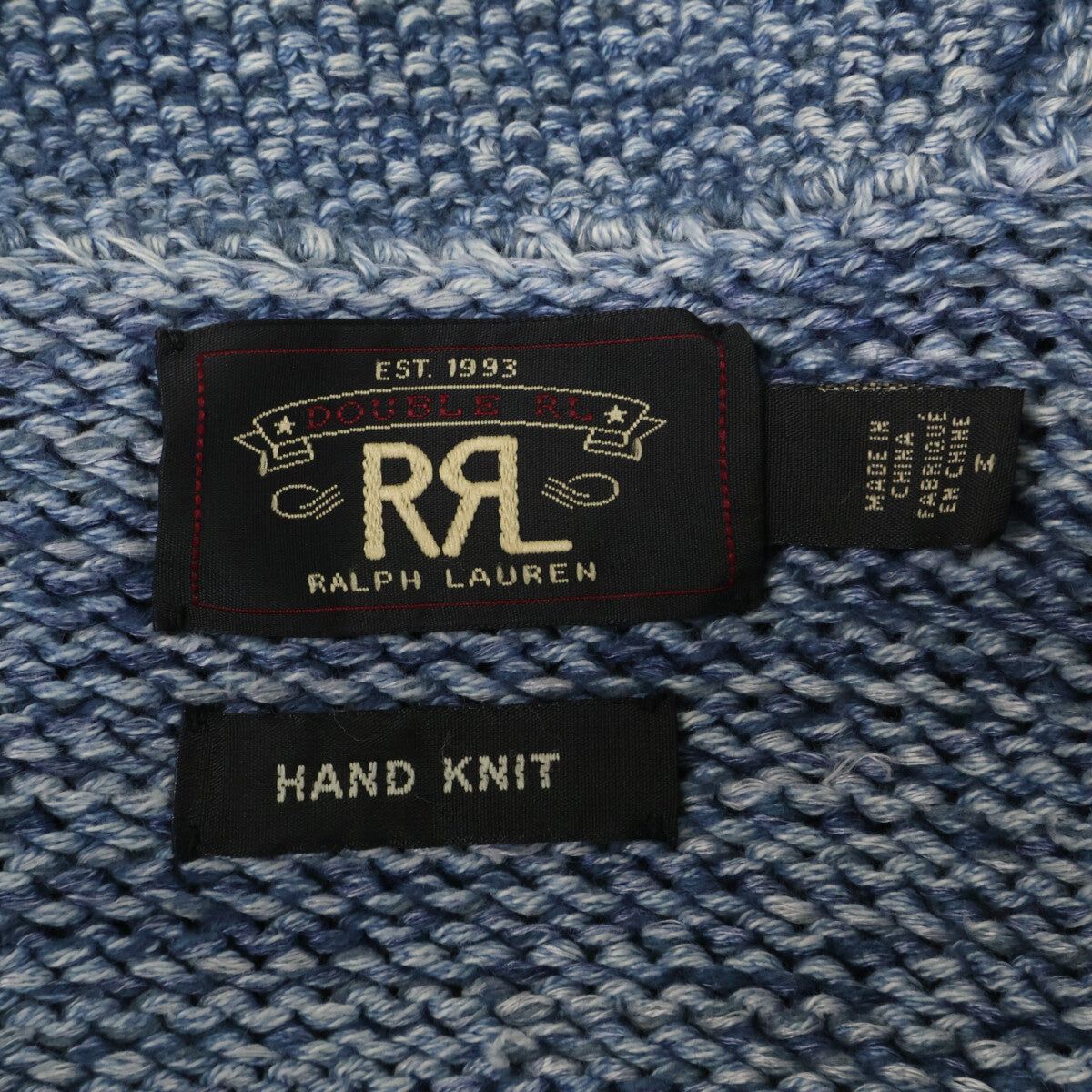 RRL ダブルアールエル アンカーボタン 本藍染め ハンドニット ショールカラー カーディガン トップス