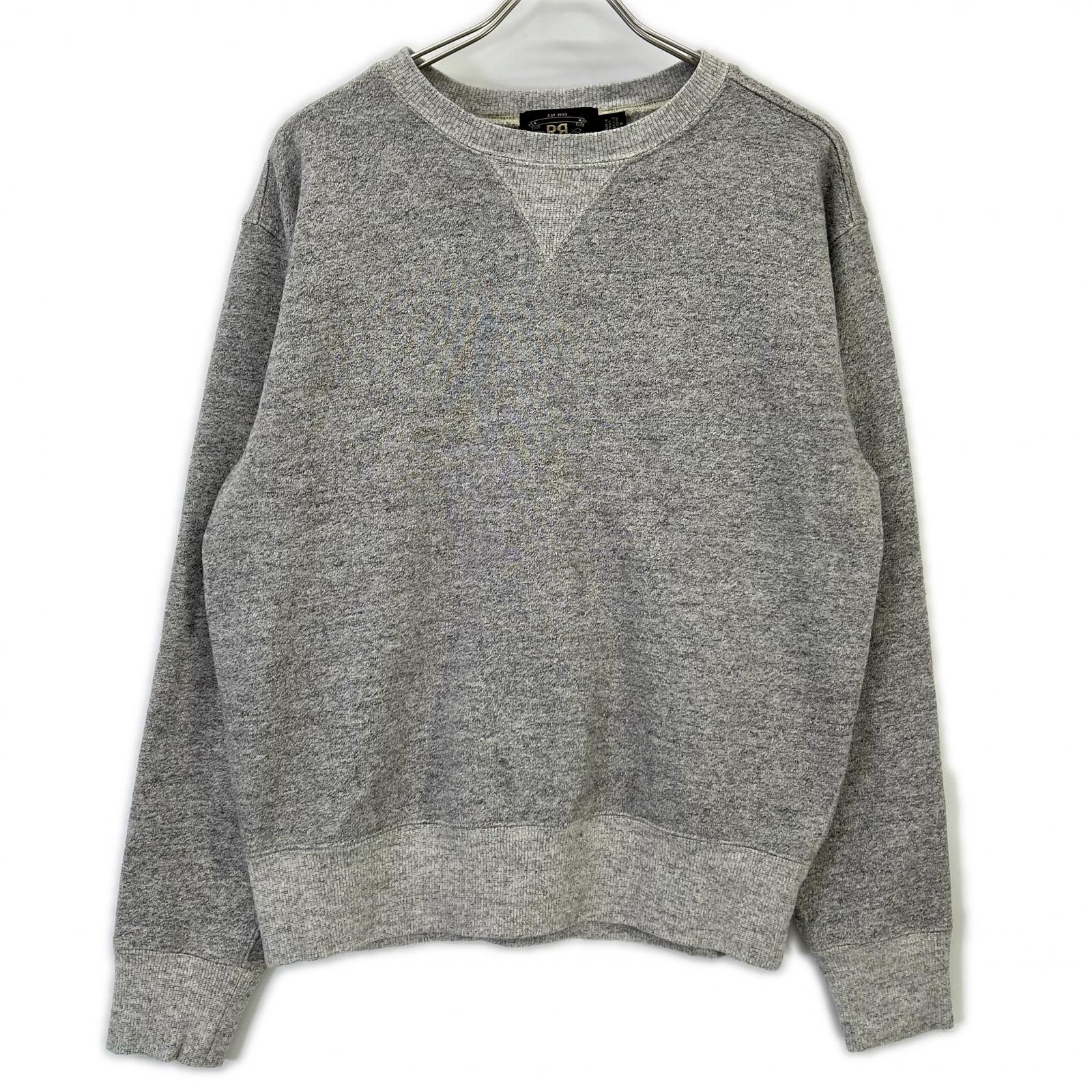 RRL ダブルアールエル グレー コットン Vガゼット クルーネック