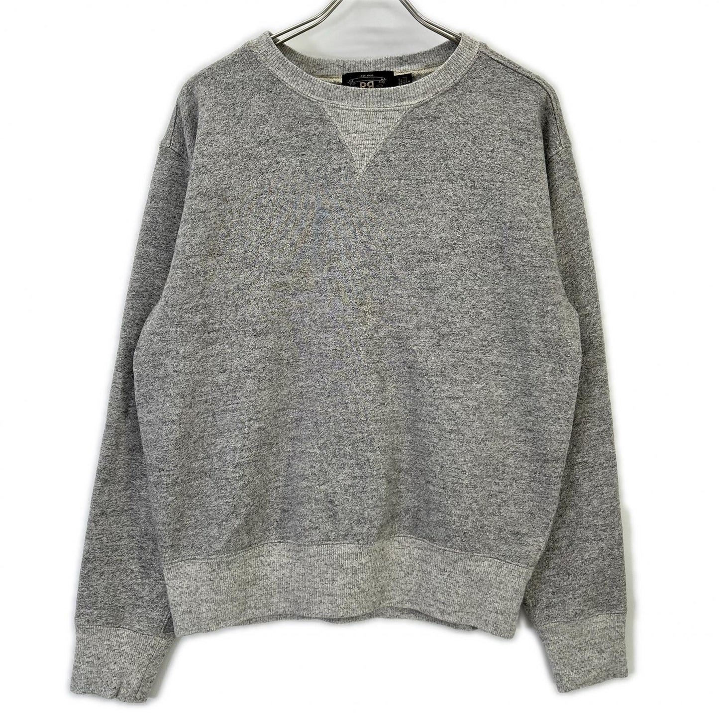 RRL ダブルアールエル グレー コットン Vガゼット クルーネックスウェットプルオーバー トップス