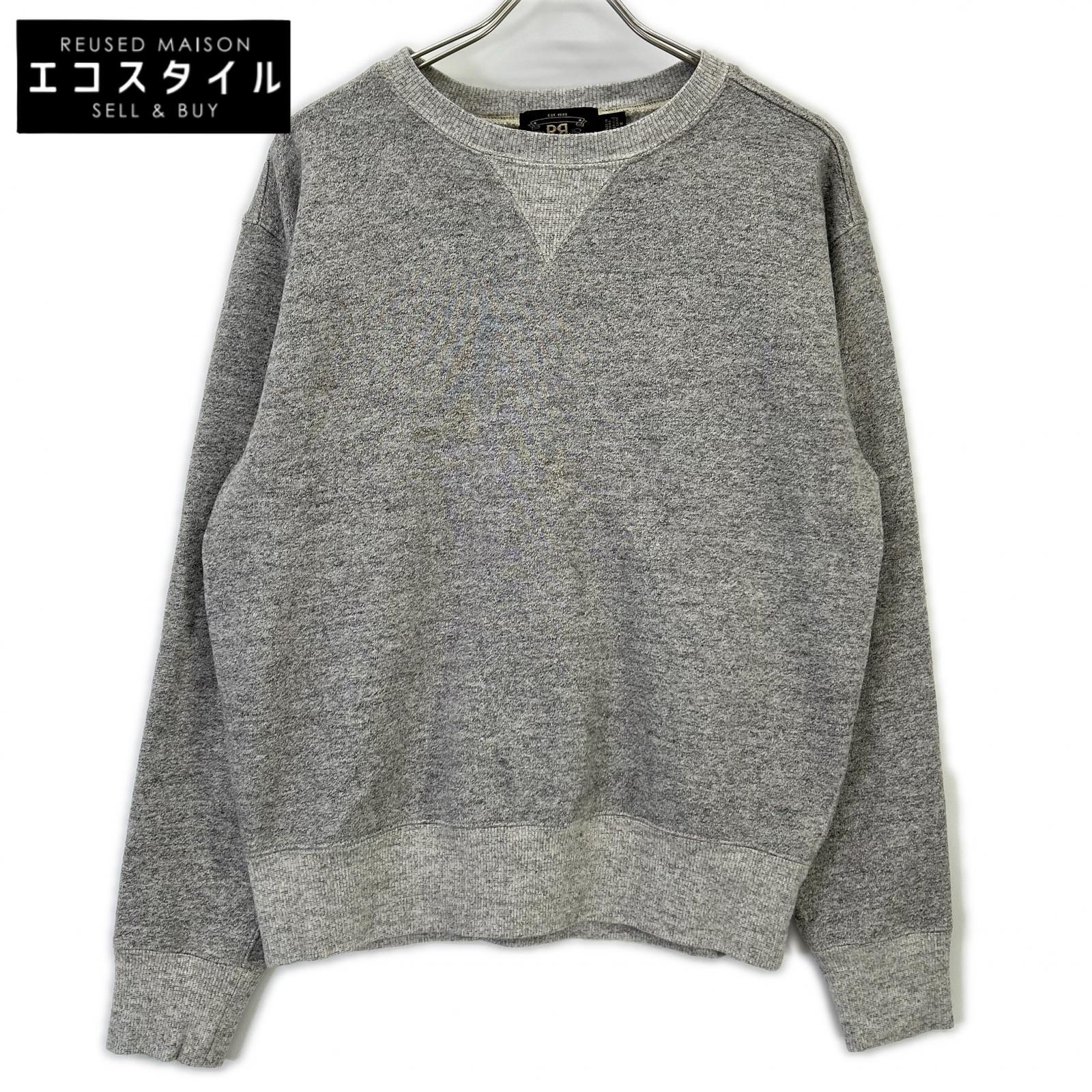 RRL ダブルアールエル グレー コットン Vガゼット クルーネック