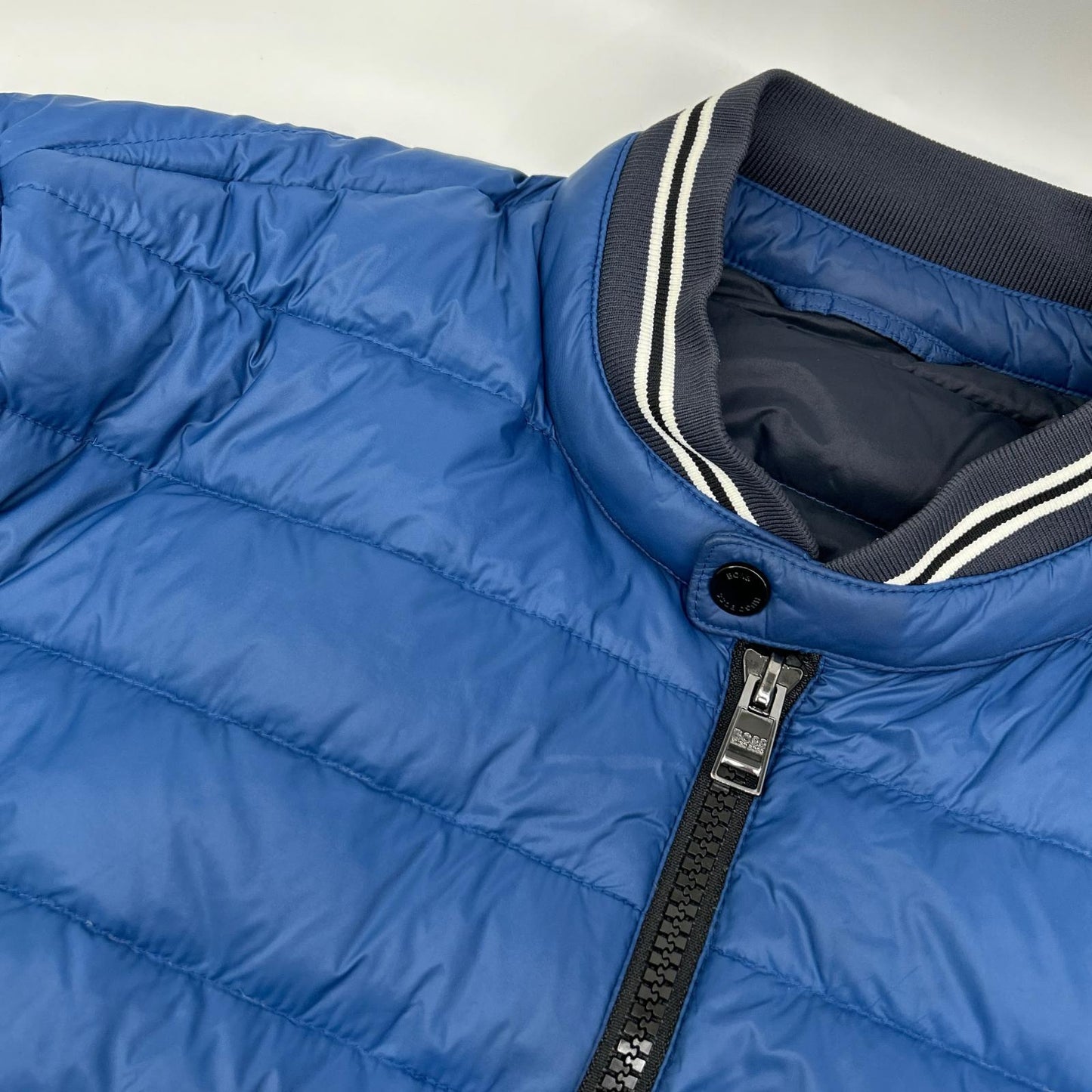 HUGOBOSS ヒューゴボス ブルー ナイロン ダウンジャケット ジップアップブルゾン ジャケット