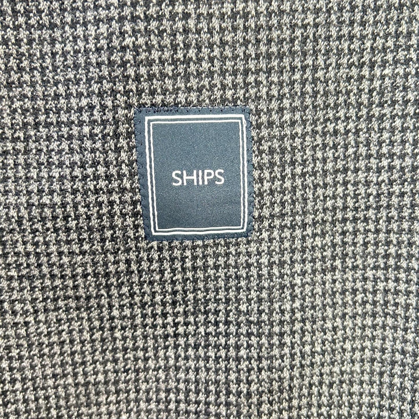 SHIPS シップス ダークグレー ハウンドトゥース チェック ジャージー ジャケット ジャケット