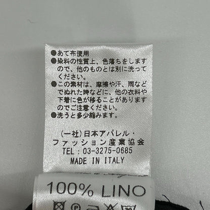 Massimo d'Augusto マッシモダウグスト MOMTEX ブラック リネン プリーツ加工 4ポケットキューバシャツ トップス