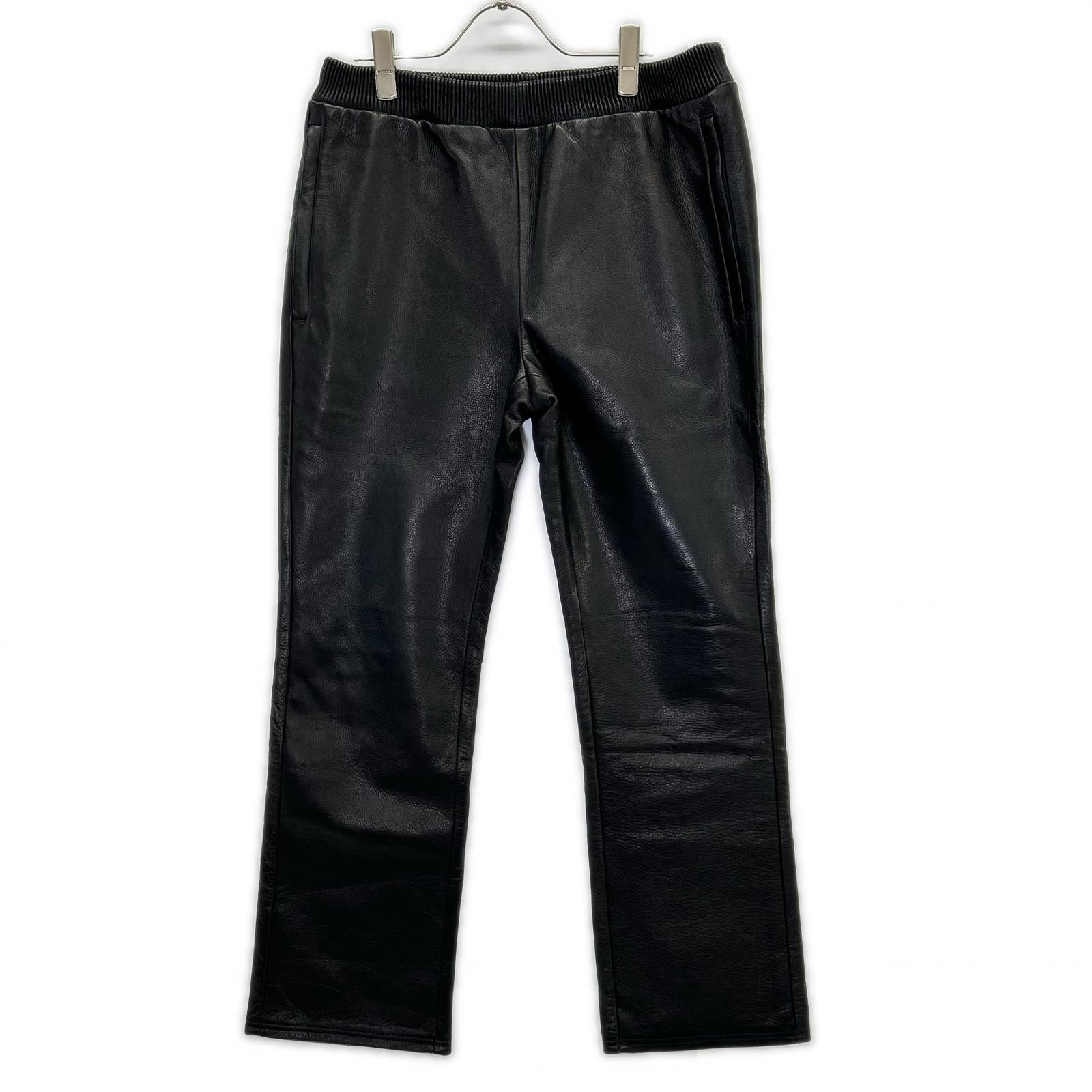 MOSSIR モシール MOPT023 ブラック クロム鞣しステアハイド LENDER LEATHER PANTS/ウォッシャブルレザードローストリングパンツ ボトムス