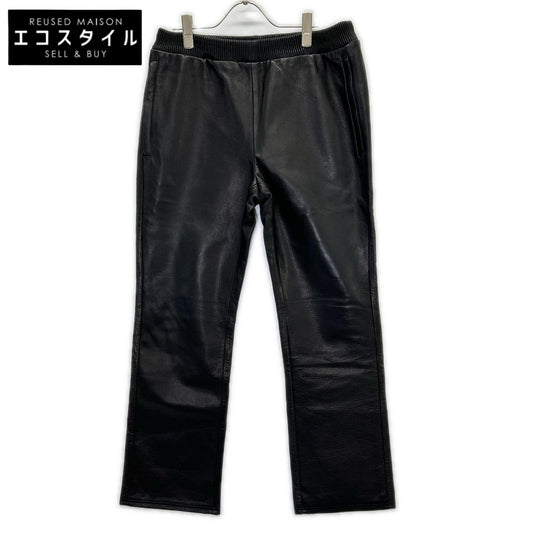 MOSSIR モシール MOPT023 ブラック クロム鞣しステアハイド LENDER LEATHER PANTS/ウォッシャブルレザードローストリングパンツ ボトムス
