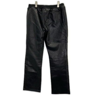 MOSSIR モシール MOPT023 ブラック クロム鞣しステアハイド LENDER LEATHER PANTS/ウォッシャブルレザードローストリングパンツ ボトムス
