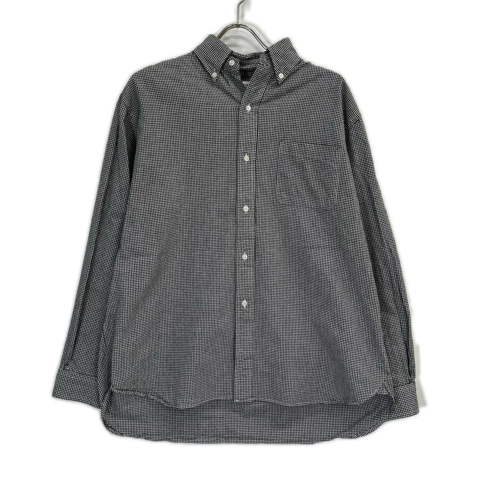 【SAMMLER SHIRT MAKERS ザムラーシャツメーカーズ】110-572-02 ブラック×ホワイト コットン ギンガムチェックボタンダウンシャツ トップス