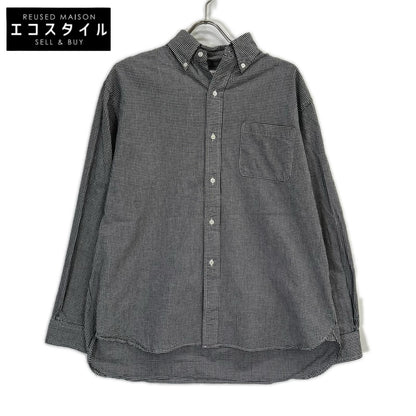 【SAMMLER SHIRT MAKERS ザムラーシャツメーカーズ】110-572-02 ブラック×ホワイト コットン ギンガムチェックボタンダウンシャツ トップス