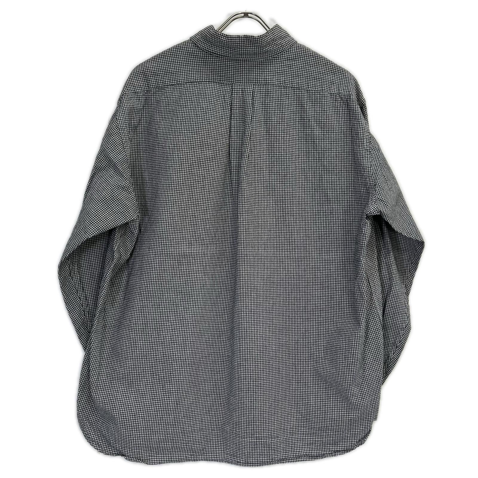 【SAMMLER SHIRT MAKERS ザムラーシャツメーカーズ】110-572-02 ブラック×ホワイト コットン ギンガムチェックボタンダウンシャツ トップス