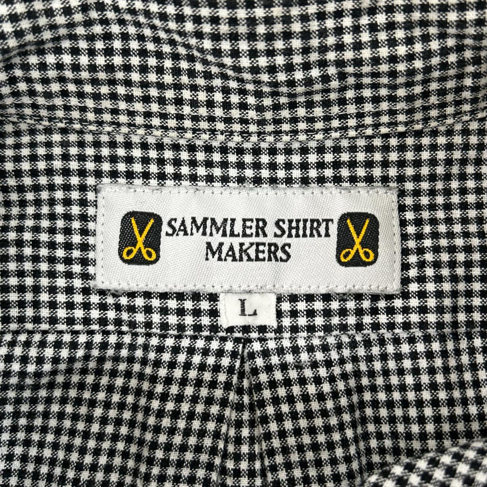 【SAMMLER SHIRT MAKERS ザムラーシャツメーカーズ】110-572-02 ブラック×ホワイト コットン ギンガムチェックボタンダウンシャツ トップス