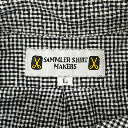 【SAMMLER SHIRT MAKERS ザムラーシャツメーカーズ】110-572-02 ブラック×ホワイト コットン ギンガムチェックボタンダウンシャツ トップス