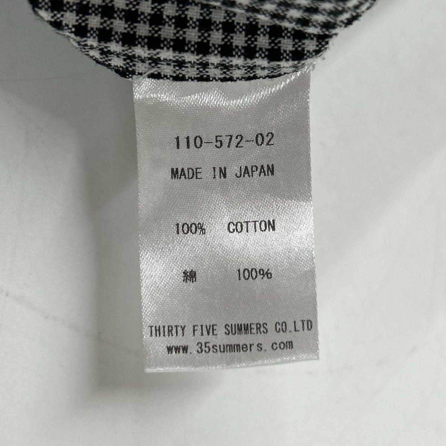【SAMMLER SHIRT MAKERS ザムラーシャツメーカーズ】110-572-02 ブラック×ホワイト コットン ギンガムチェックボタンダウンシャツ トップス
