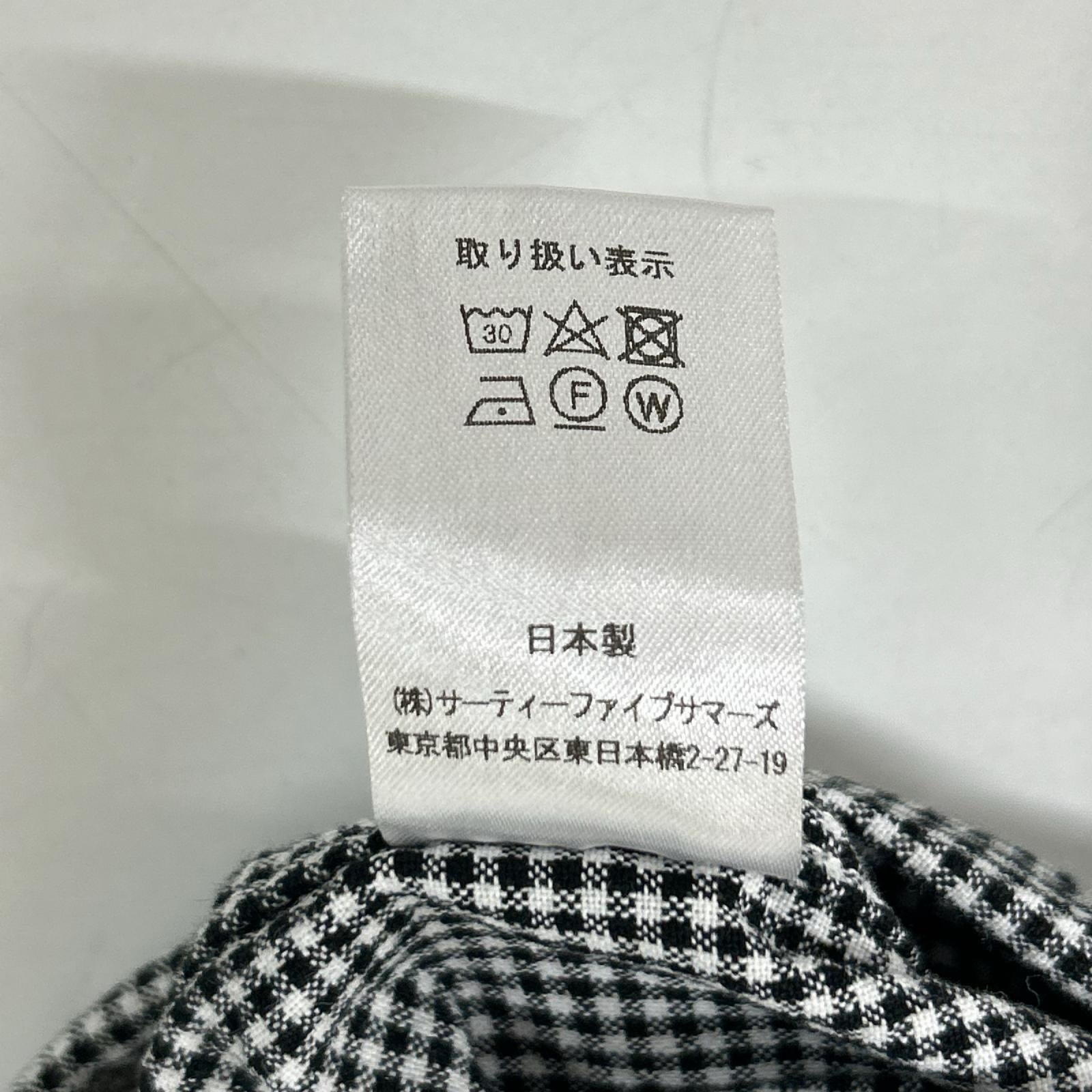 【SAMMLER SHIRT MAKERS ザムラーシャツメーカーズ】110-572-02 ブラック×ホワイト コットン ギンガムチェックボタンダウンシャツ トップス