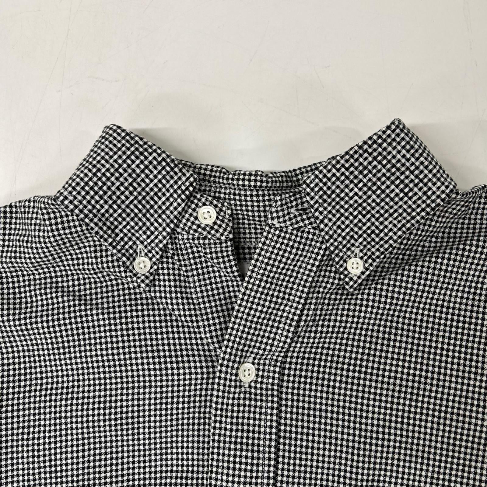 【SAMMLER SHIRT MAKERS ザムラーシャツメーカーズ】110-572-02 ブラック×ホワイト コットン ギンガムチェックボタンダウンシャツ トップス