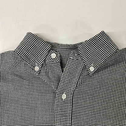 【SAMMLER SHIRT MAKERS ザムラーシャツメーカーズ】110-572-02 ブラック×ホワイト コットン ギンガムチェックボタンダウンシャツ トップス
