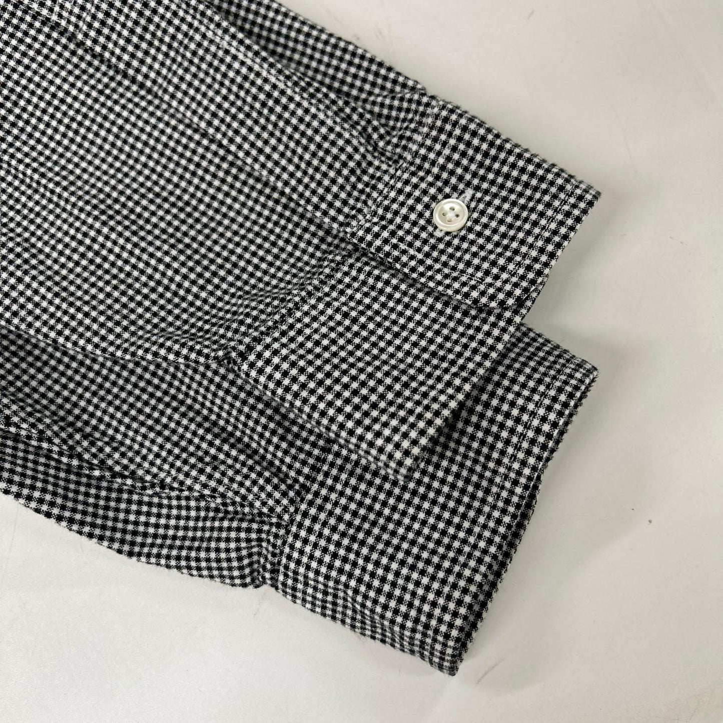 【SAMMLER SHIRT MAKERS ザムラーシャツメーカーズ】110-572-02 ブラック×ホワイト コットン ギンガムチェックボタンダウンシャツ トップス