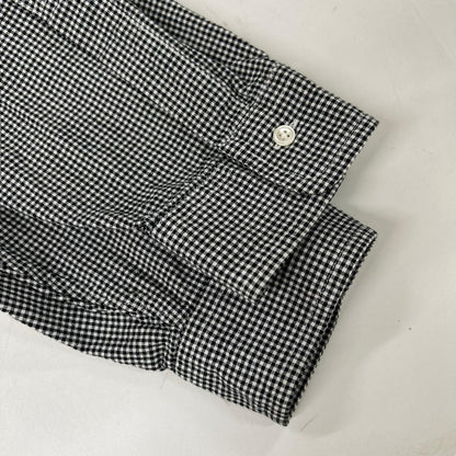 【SAMMLER SHIRT MAKERS ザムラーシャツメーカーズ】110-572-02 ブラック×ホワイト コットン ギンガムチェックボタンダウンシャツ トップス