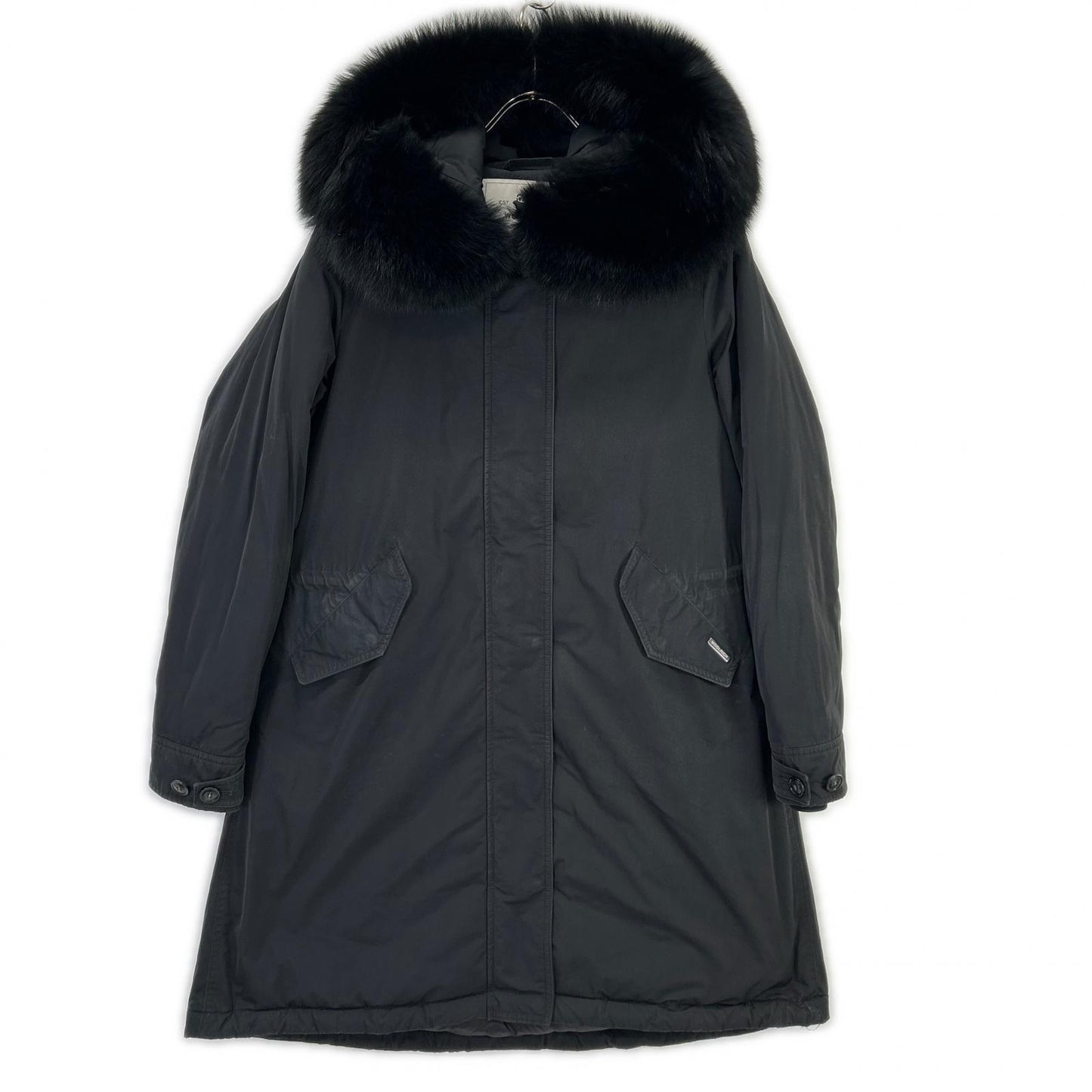 WOOLRICH ウールリッチ WWOU0646 ブラック ナイロン フォックスファー KEYSTONE PARKA/キーストーンパーカ コート
