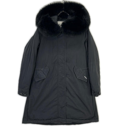 WOOLRICH ウールリッチ WWOU0646 ブラック ナイロン フォックスファー KEYSTONE PARKA/キーストーンパーカ コート
