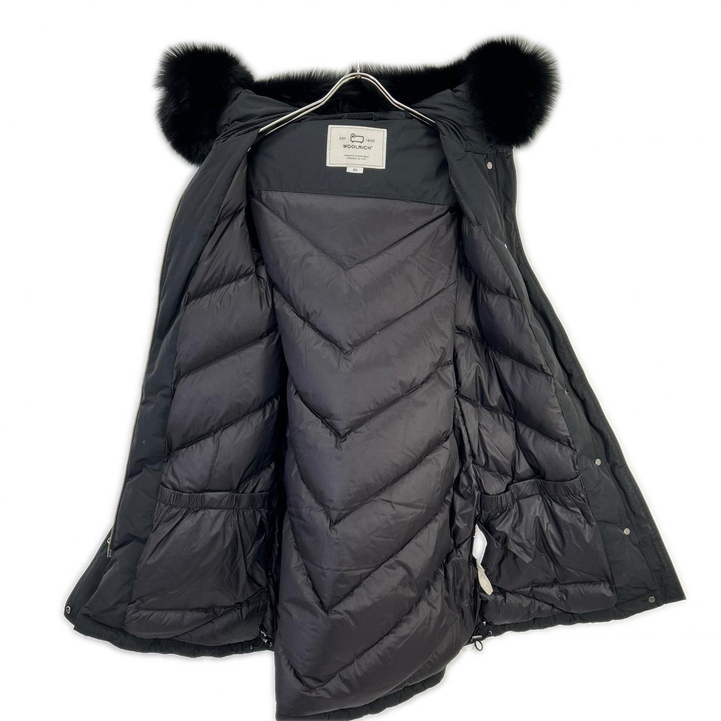 WOOLRICH ウールリッチ WWOU0646 ブラック ナイロン フォックスファー KEYSTONE PARKA/キーストーンパーカ コート