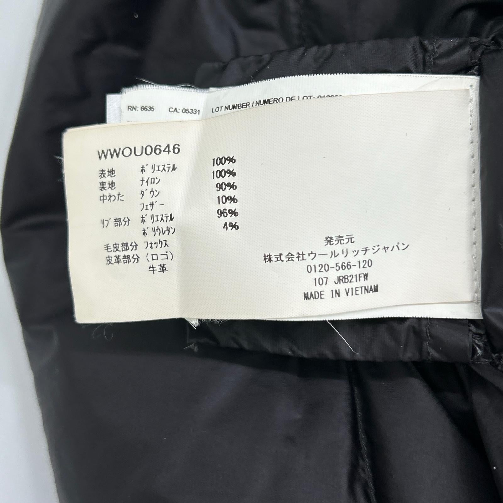 WOOLRICH ウールリッチ WWOU0646 ブラック ナイロン フォックスファー KEYSTONE PARKA/キーストーンパーカ コート