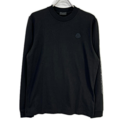 MONCLER モンクレール 22年製 ブラック MAGLIA MANICA LUNGA ラバーロゴロングスリーブカットソー トップス