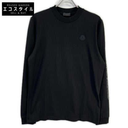 MONCLER モンクレール 22年製 ブラック MAGLIA MANICA LUNGA ラバーロゴロングスリーブカットソー トップス