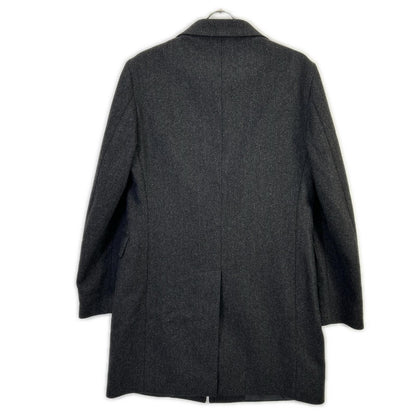 TAGLIATORE Tagliatore CFBM13B Charcoal Herringbone 100% Wool Single-Breasted Chesterfield Coat
