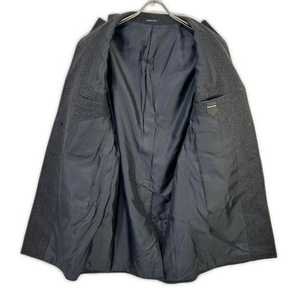 TAGLIATORE Tagliatore CFBM13B Charcoal Herringbone 100% Wool Single-Breasted Chesterfield Coat
