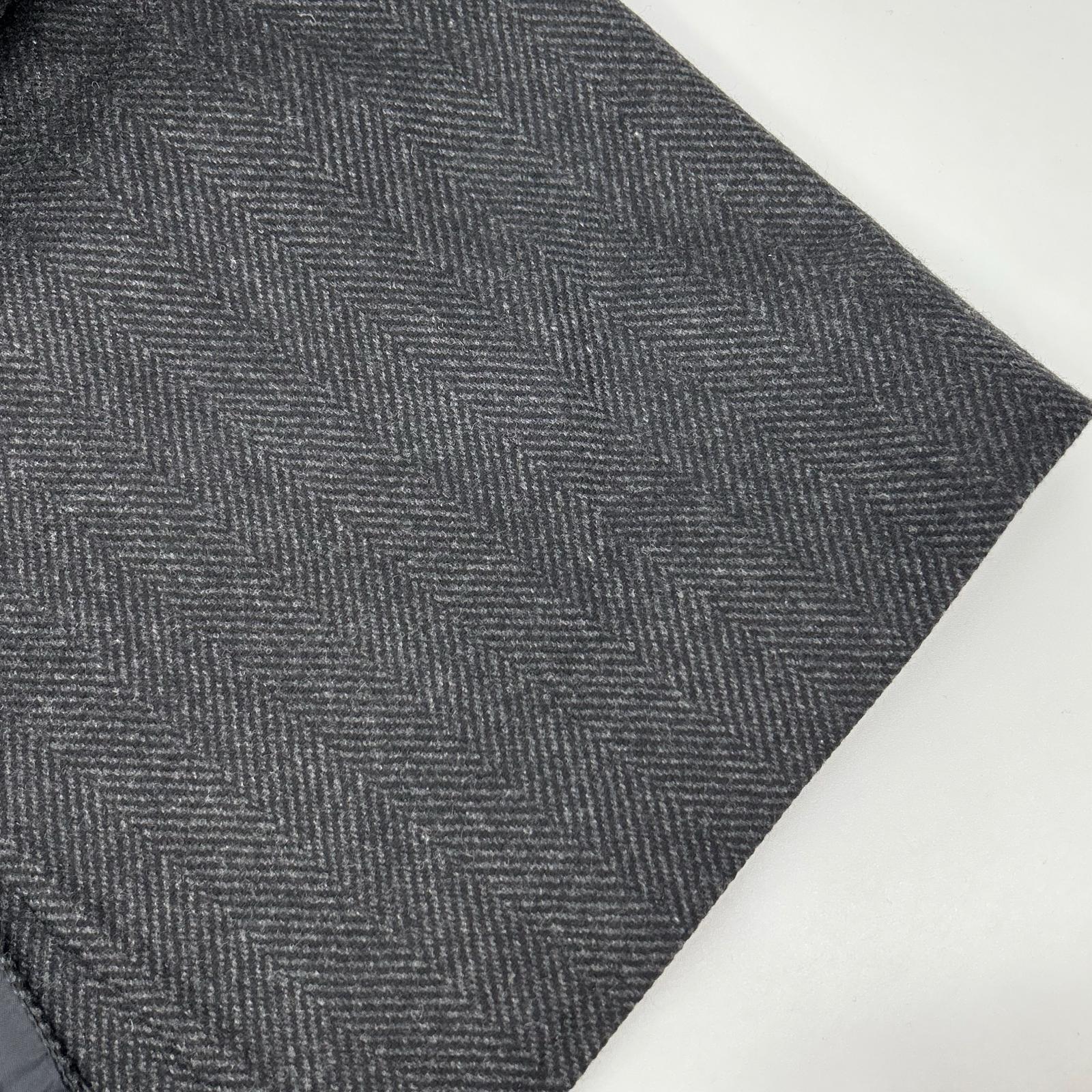 TAGLIATORE Tagliatore CFBM13B Charcoal Herringbone 100% Wool Single-Breasted Chesterfield Coat