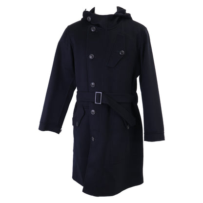 GIORGIOARMANI ジョルジオアルマーニ 【新品同様/国内正規】CC0628 カシミヤ100％ ベルト付 ジップアップ フーディ コート