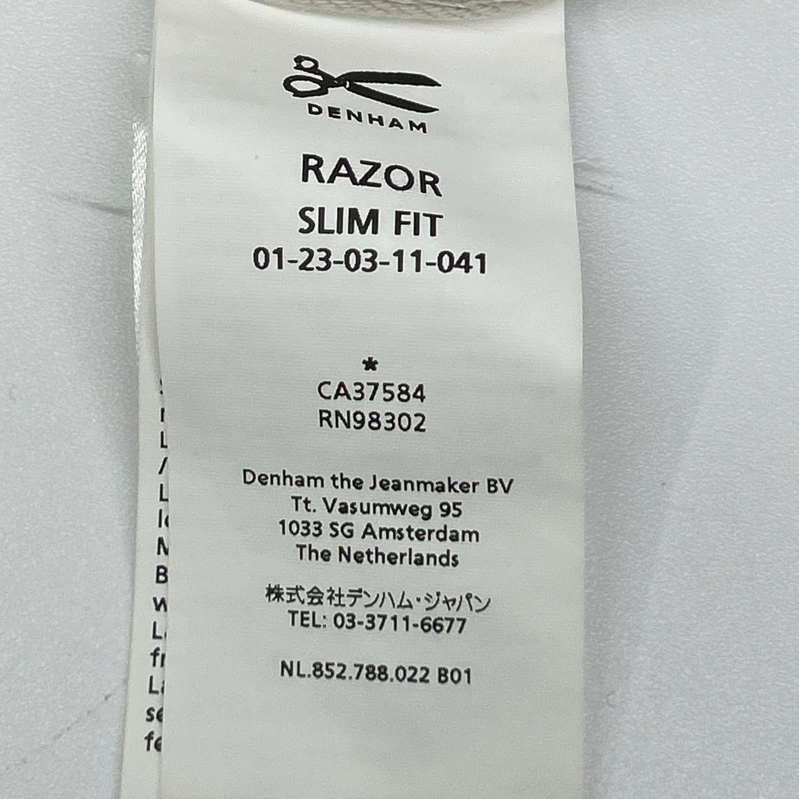 DENHAM デンハム 01-23-03-11-041 RAZOR アイボリー コットン スリムフィット ボタンフライデニムパンツ ボトムス