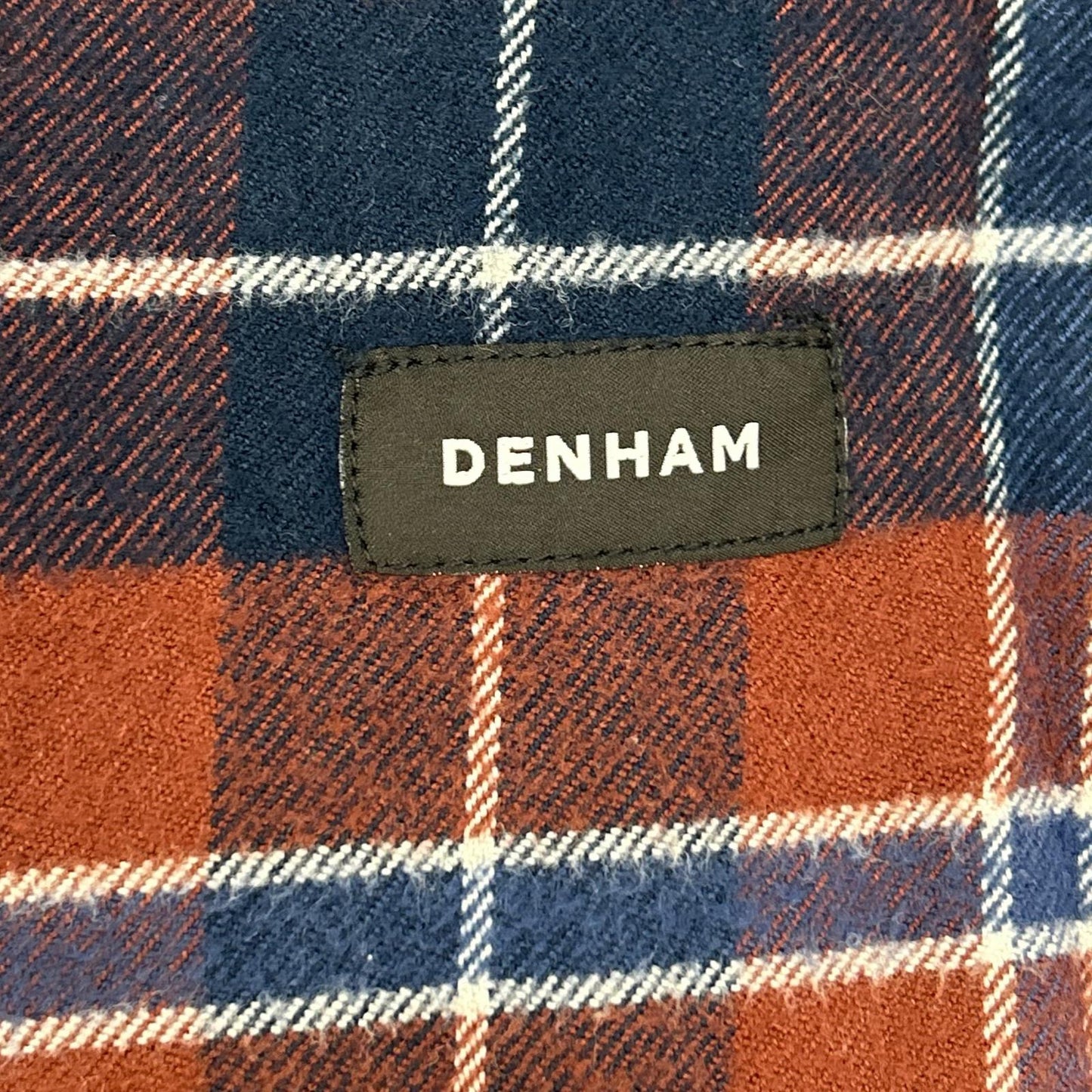 DENHAM デンハム 01-22-10-40-022 ブラウン×ネイビー コットン ロングスリーブチェックネルシャツ トップス