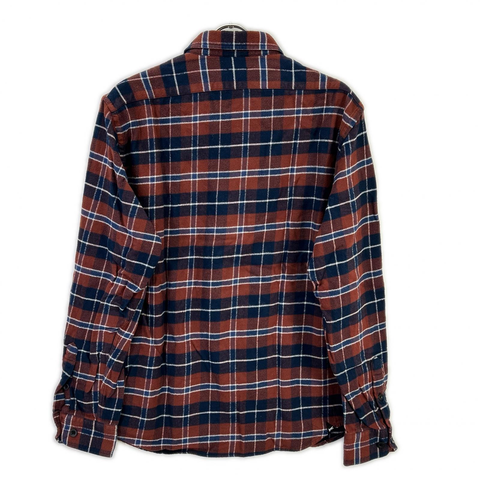 DENHAM デンハム 01-22-10-40-022 ブラウン×ネイビー コットン ロングスリーブチェックネルシャツ トップス
