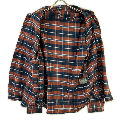 DENHAM デンハム 01-22-10-40-022 ブラウン×ネイビー コットン ロングスリーブチェックネルシャツ トップス