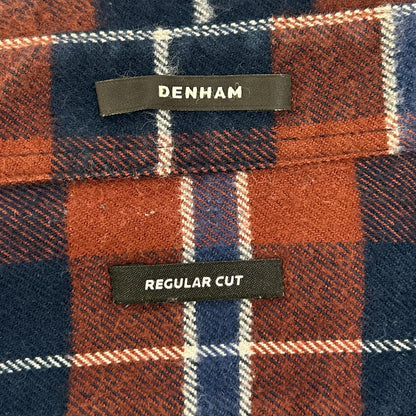 DENHAM デンハム 01-22-10-40-022 ブラウン×ネイビー コットン ロングスリーブチェックネルシャツ トップス