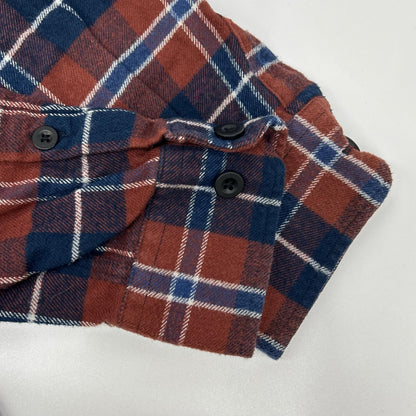 DENHAM デンハム 01-22-10-40-022 ブラウン×ネイビー コットン ロングスリーブチェックネルシャツ トップス