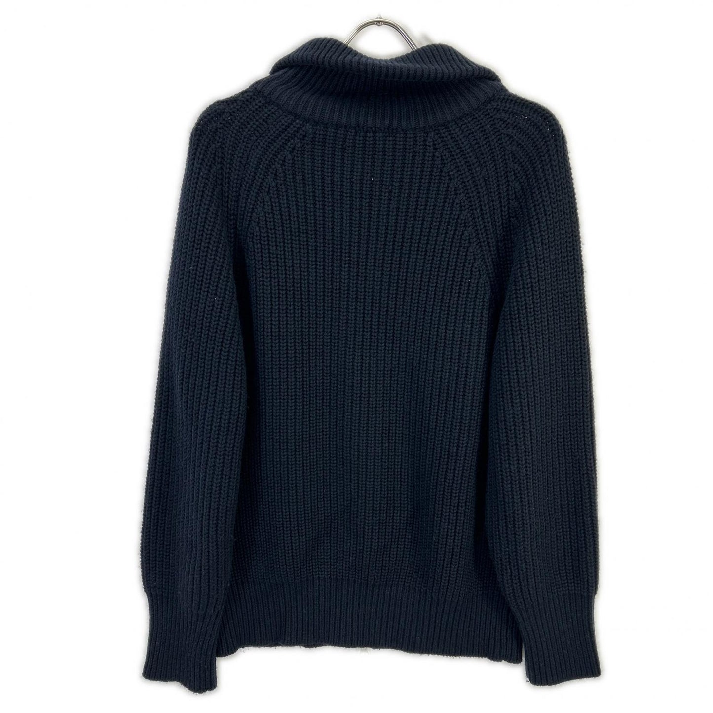 ETS.MATERIAUX マテリオ 24AW 24-080-300-9810 ネイビー ウール混 W-ZIP ドライバーズニット ジャケット